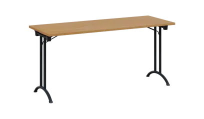 SLA 160 lak skládací jednací stůl 1600x600, deska 25 mm, podnož černý lak, deska buk royal